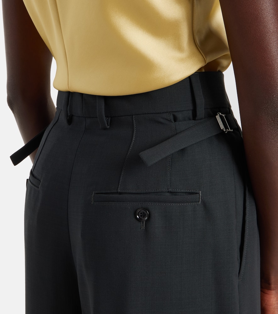 High-rise virgin wool twill pants