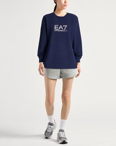 Woman Sweatshirt Navy Size S Cotton, Elastane