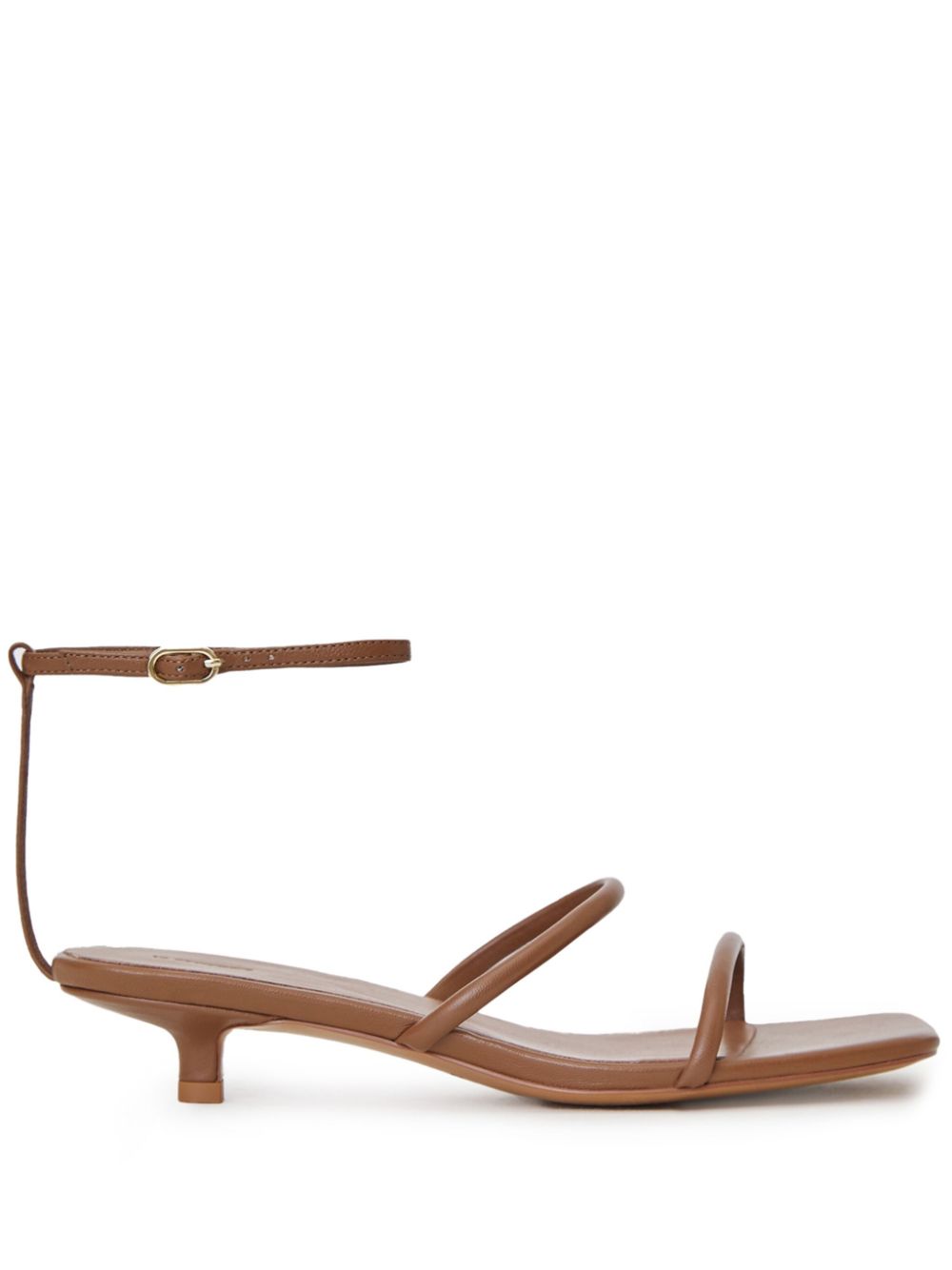 Double-strap 30mm leather sandals - Brown