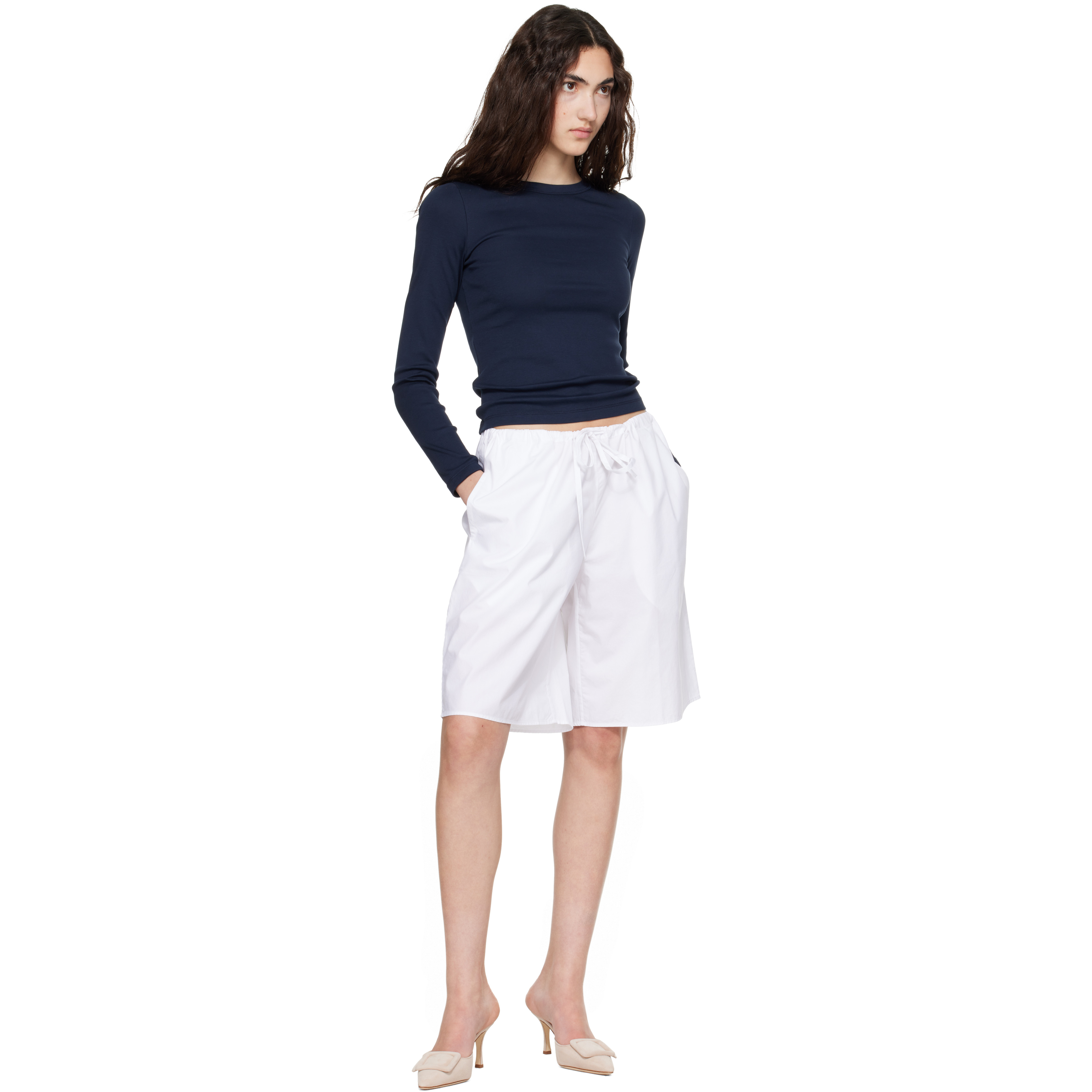 White Josephine Bermuda Shorts