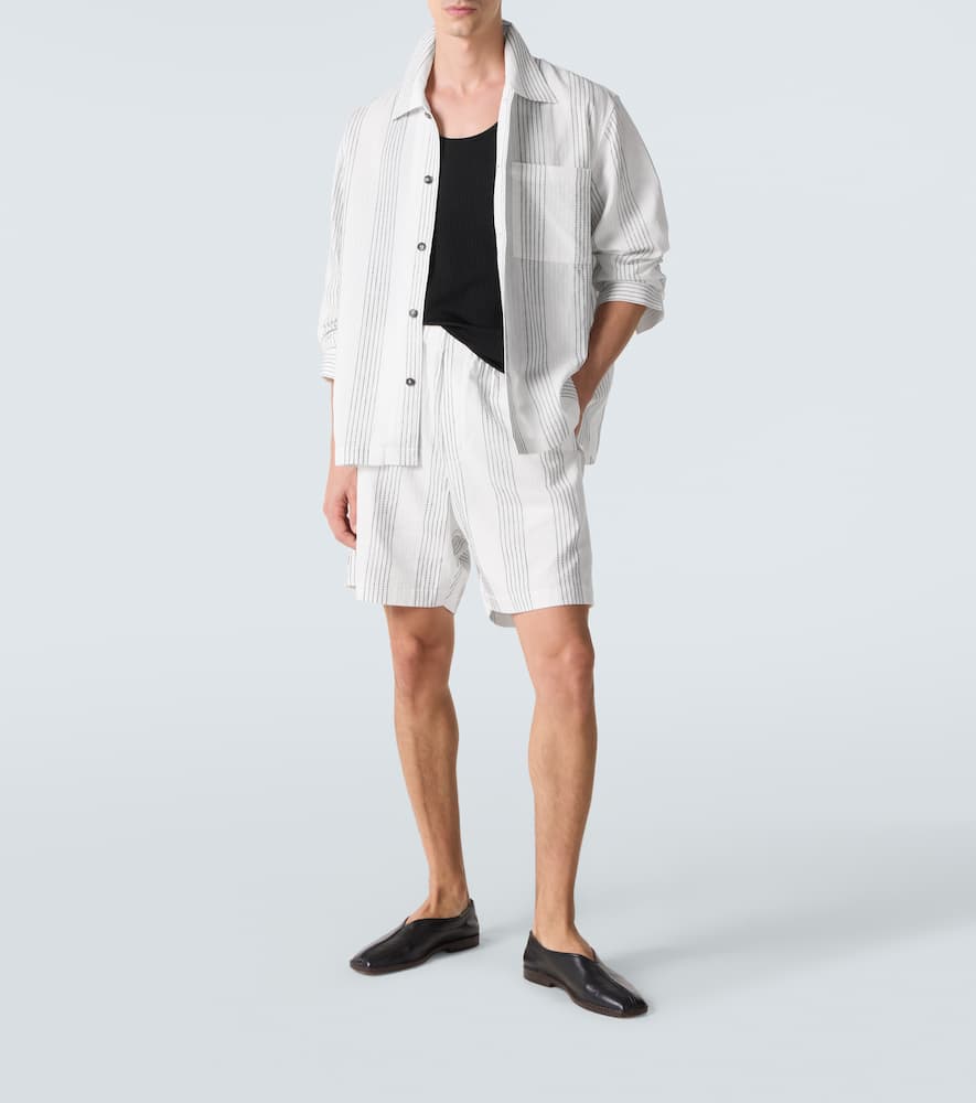 Kantha striped cotton overshirt