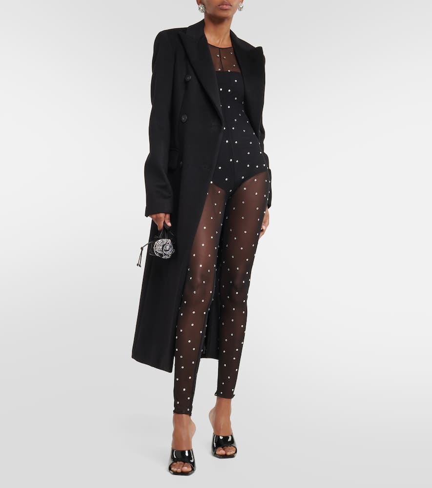 Oséree Gem embellished mesh jumpsuit