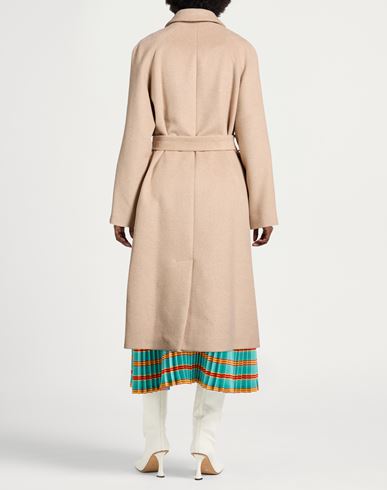 Woman Coat Sand Size 8 Wool, Polyester, Acrylic