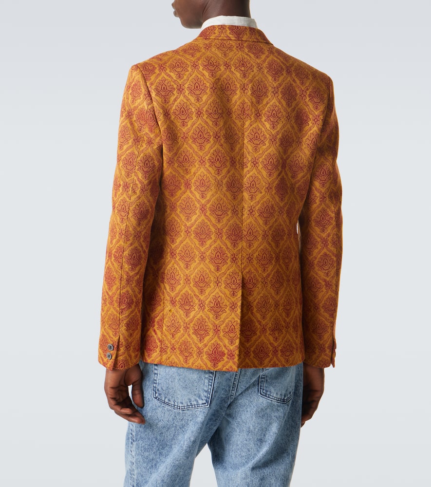 Floral single-breasted jacquard blazer