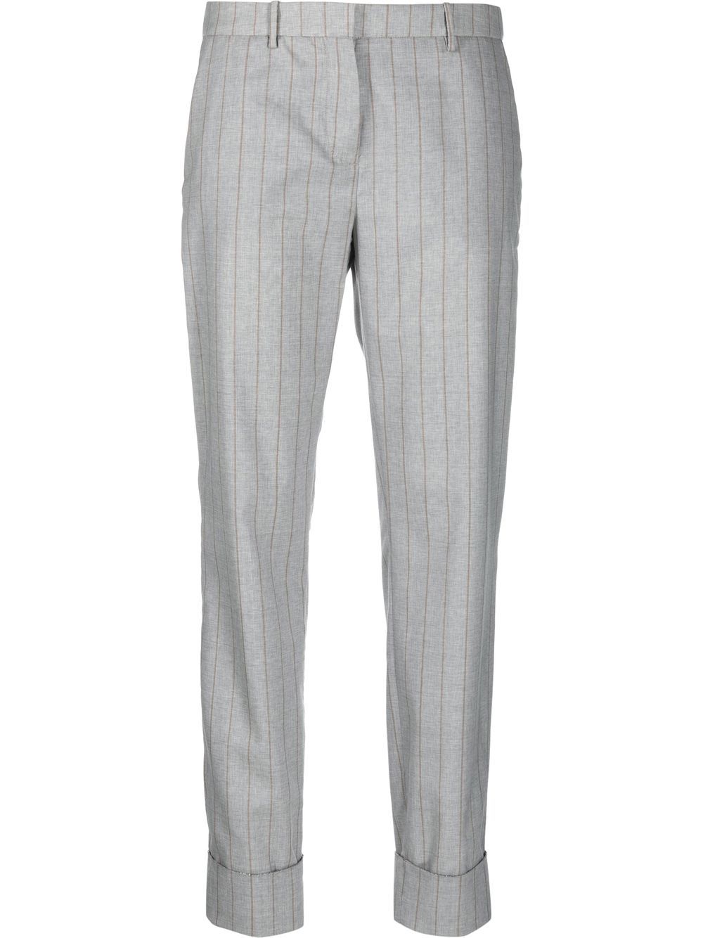 Tailored slim-cut trousers - Grey