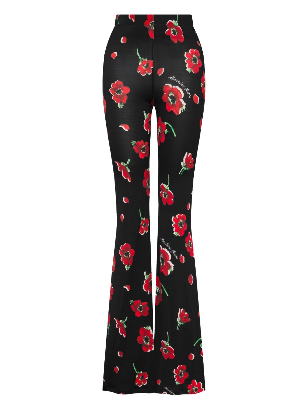 Floral-print trousers - Black