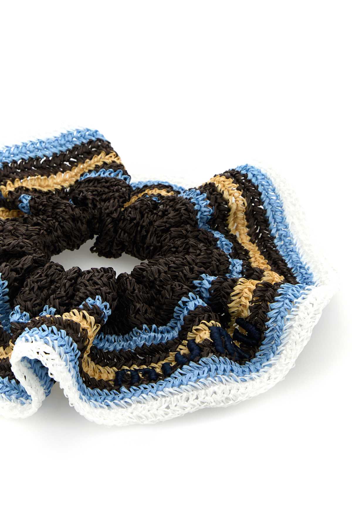 Miu Miu Embroidered Rafia Scrunchie