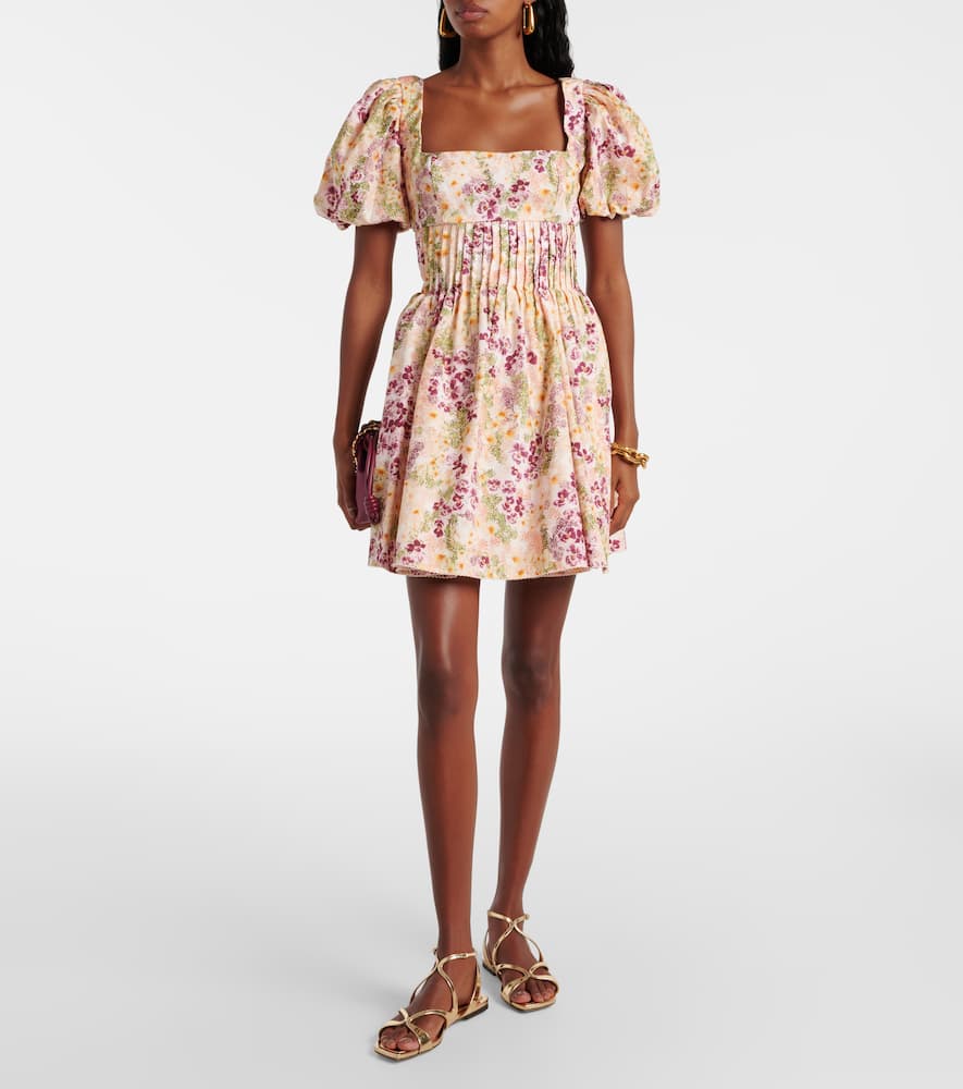 Caramelo Florecer cotton minidress