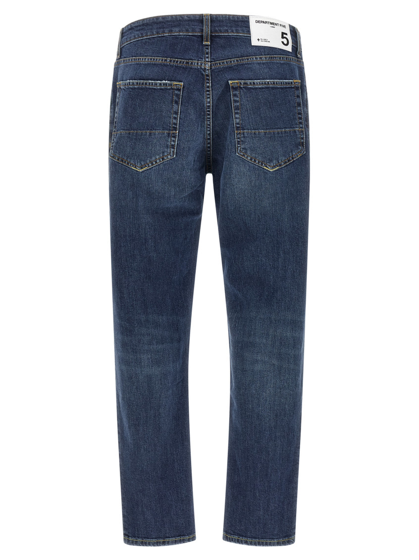 Blue Straight Mid Rise Jeans