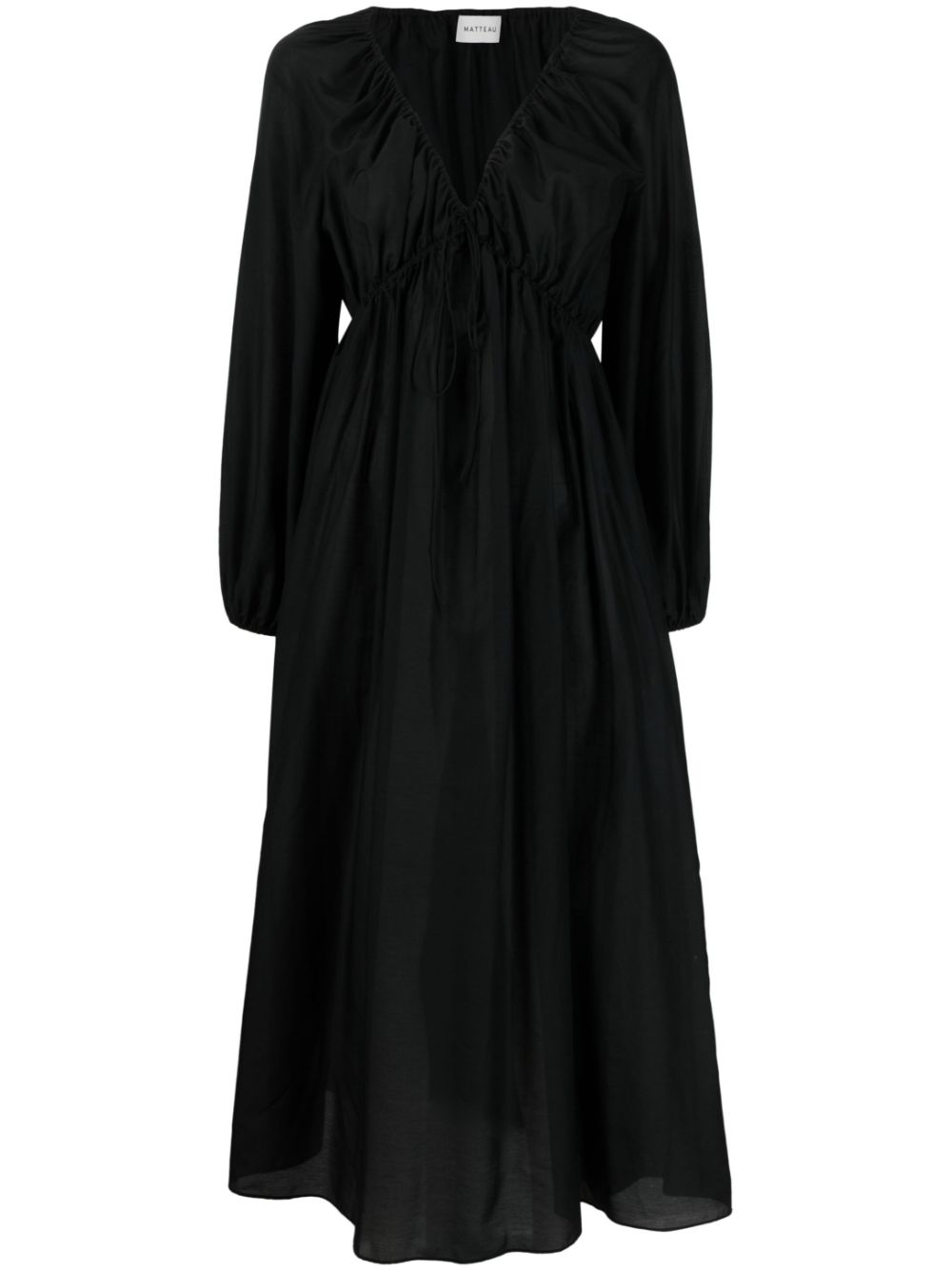 V-neck midi dress - Black