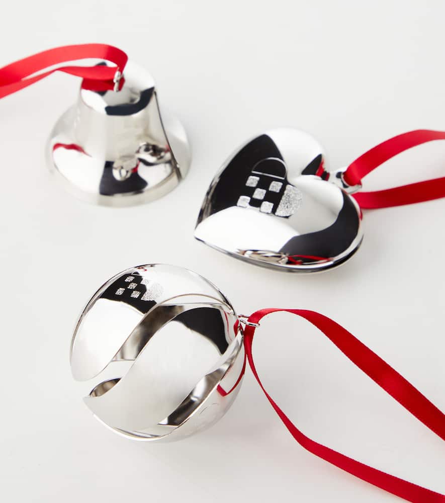 Set of 3 palladium-plated ornaments