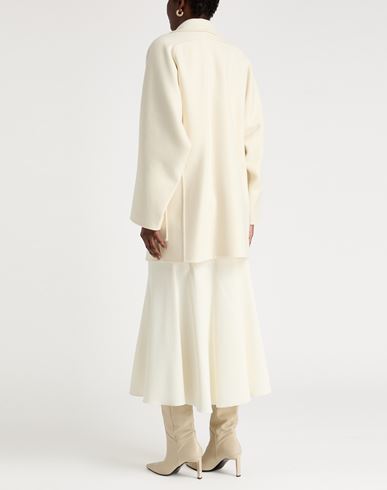 Woman Coat Ivory Size 4 Virgin Wool, Cashmere
