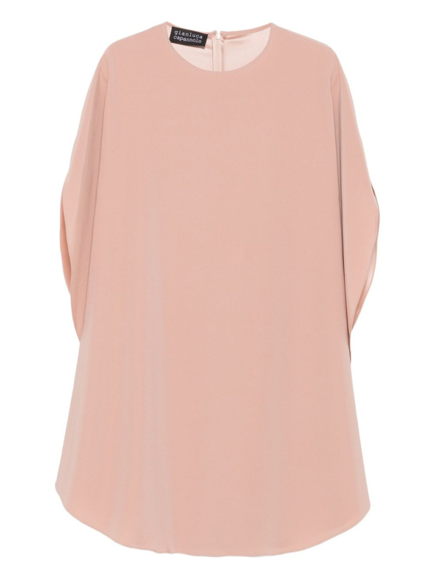 Pink Split-sleeve Midi Dress