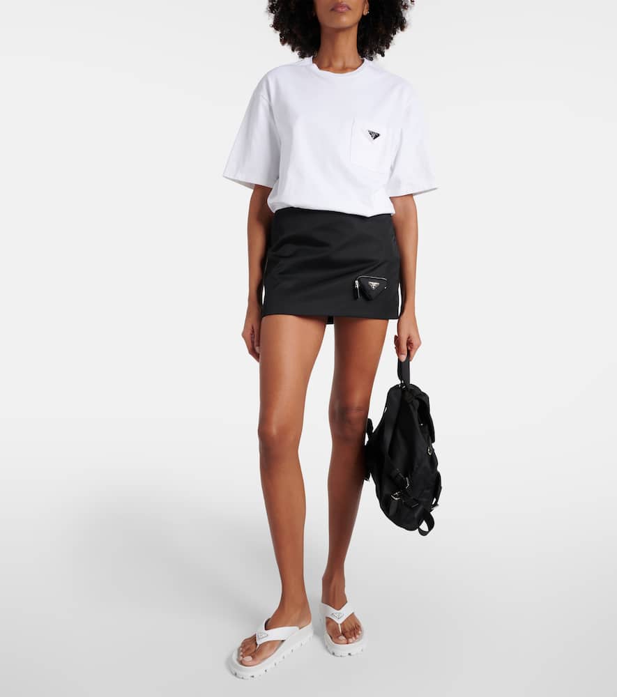 Prada Leather-trimmed thong sandals