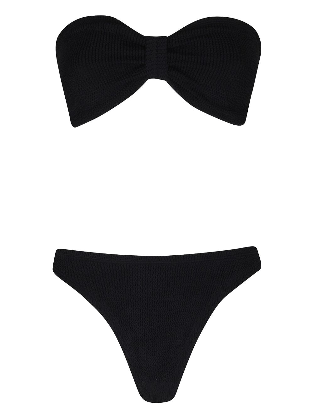Bow-detail bandeau bikini set - Black