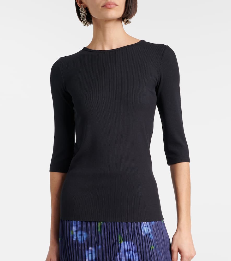 Ribbed-knit top