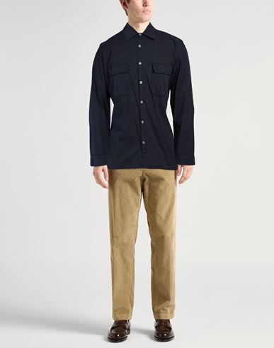 Man Shirt Midnight blue Size XL Cotton, Elastane