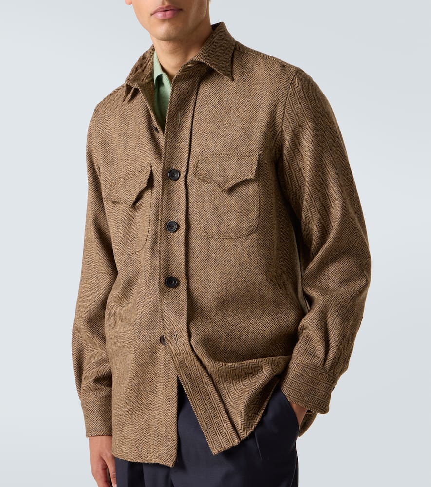 Herringbone wool Western shirt