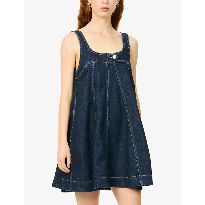 Womens Immy Flared Denim Mini Dress