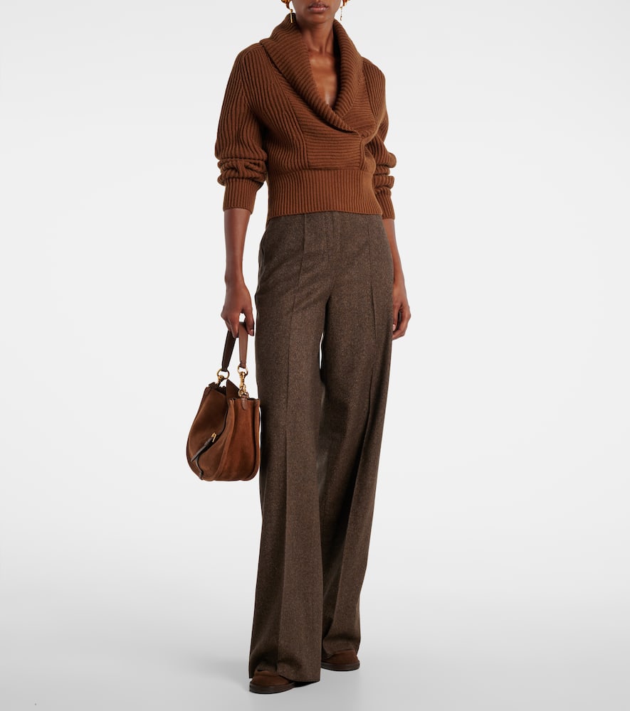 Virgin wool straight pants