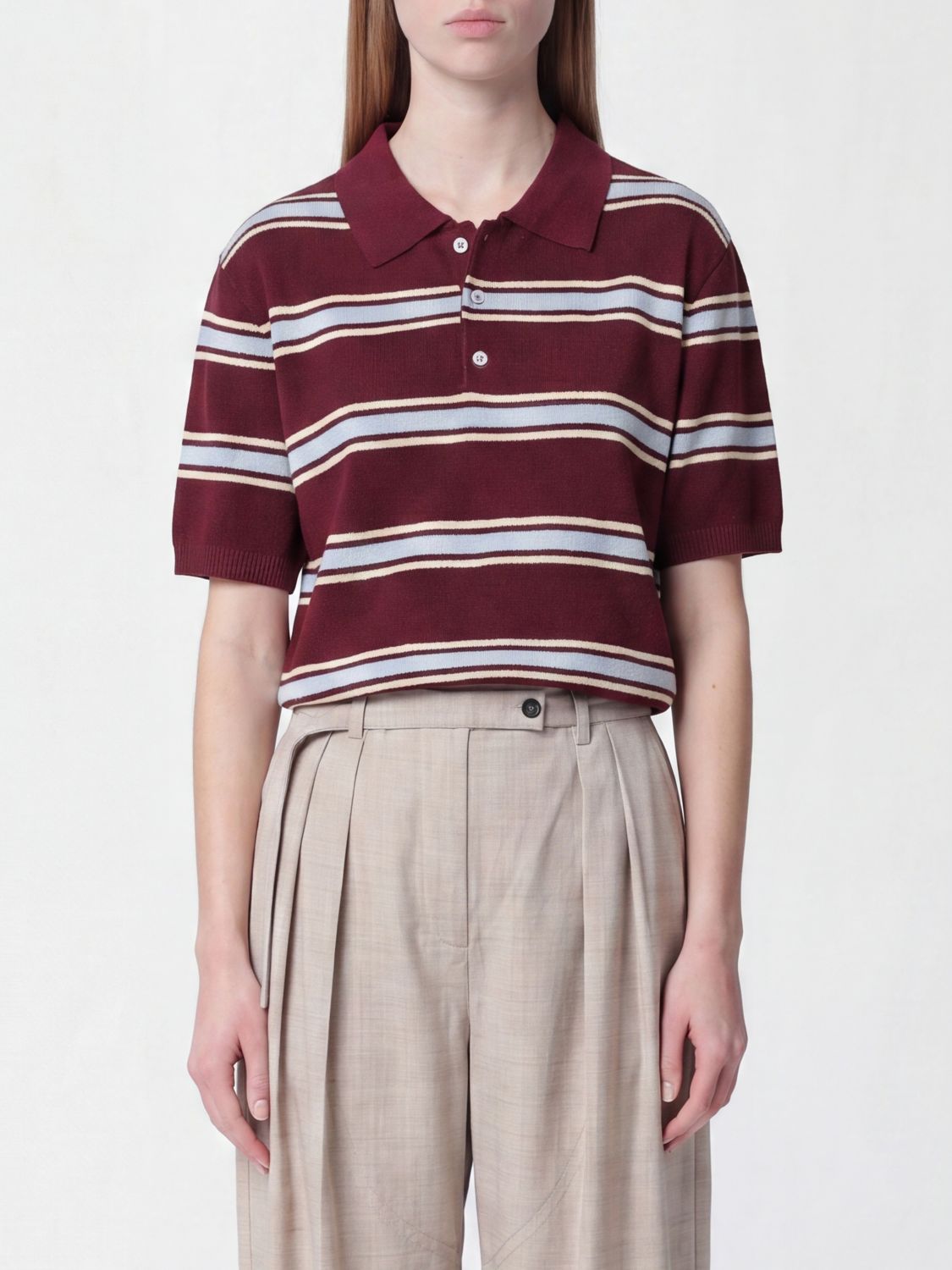Striped Cotton Polo Shirt