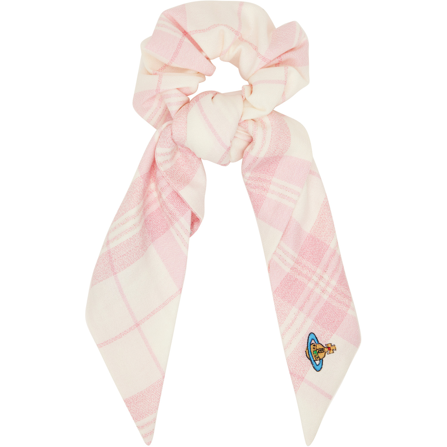 Pink Embroidered Large Scrunchie