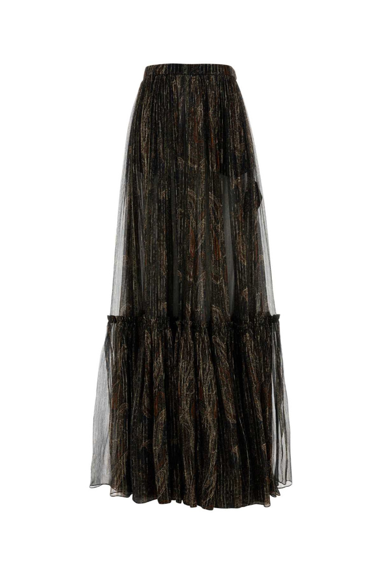 Printed Silk Blend Skirt