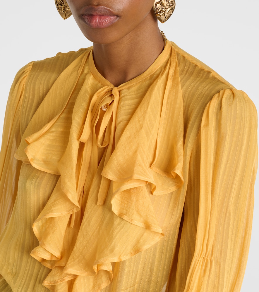 Ruffled silk blouse