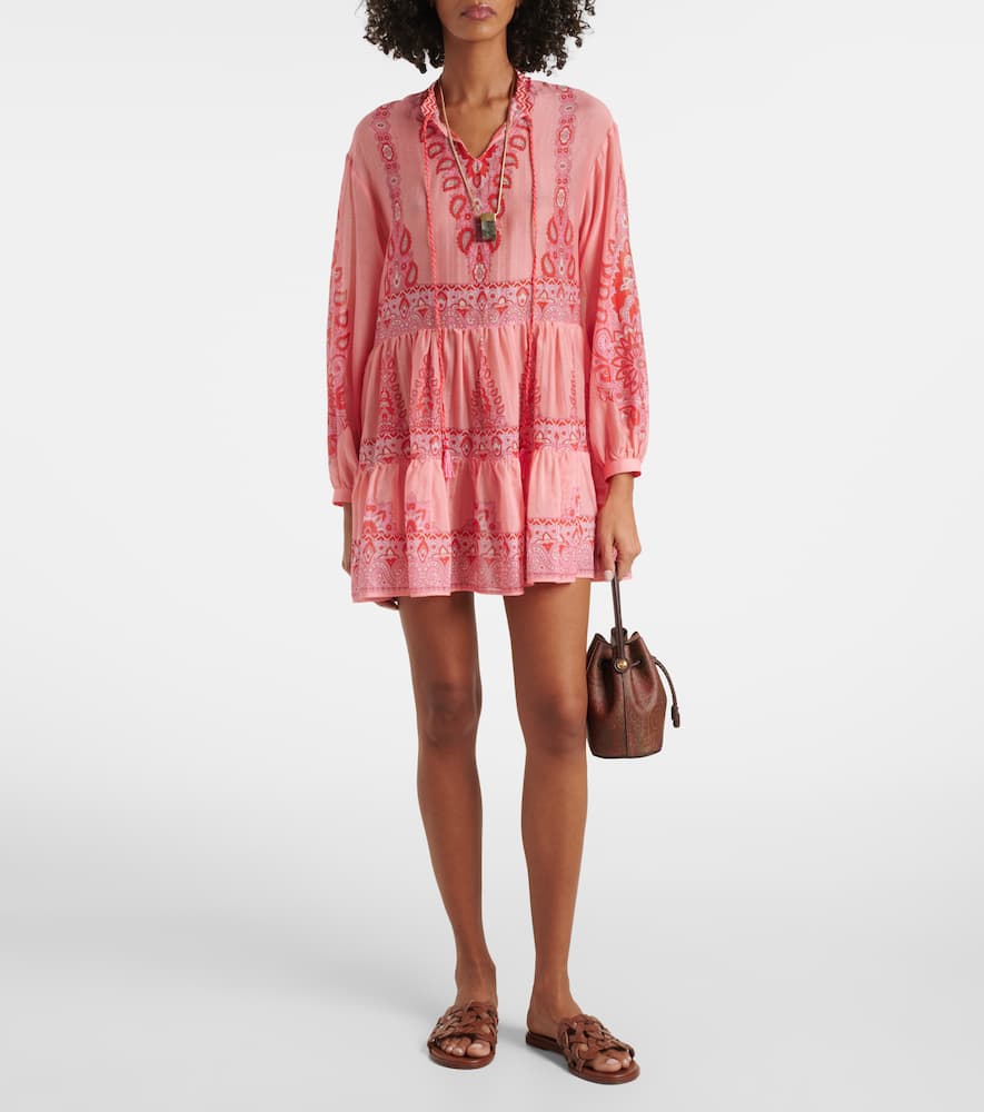 Printed cotton and silk minidress