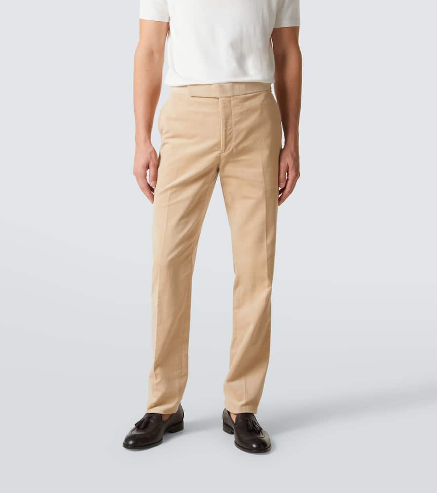 Cotton corduroy straight pants