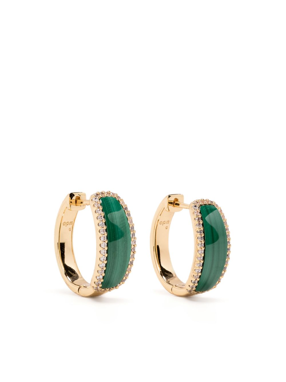 Malachite hoop earrings - Green