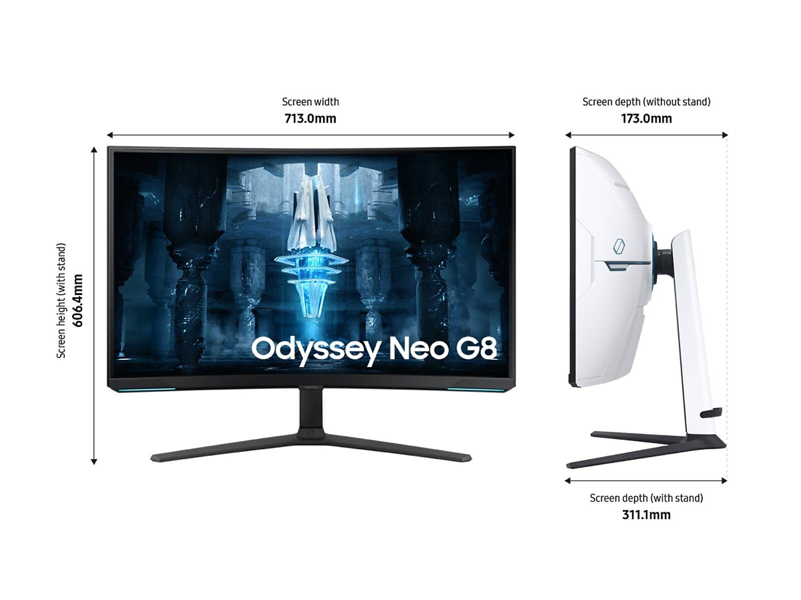 32" Odyssey Neo G8 4K UHD 240Hz 1ms in black (GtG) Quantum HDR2000 Curved Gaming Monitor with Matte Display Monitor(LS32BG852NNXGO)
