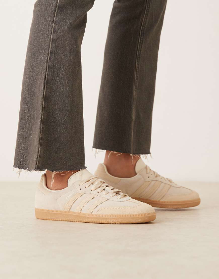 Samba OG trainers in cream and stone-White