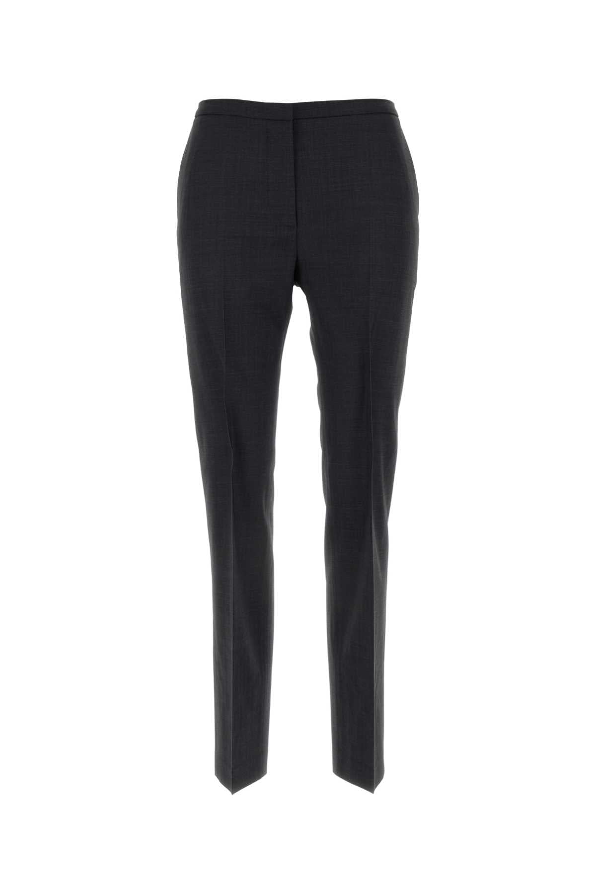 Stretch Wool-Blend Trousers — Gray