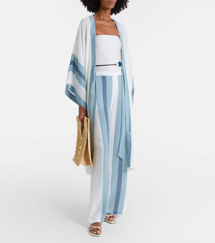 Striped wide-leg pants