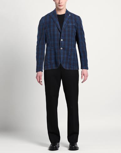 Man Blazer Navy Size 42 Cotton, Linen, Silk