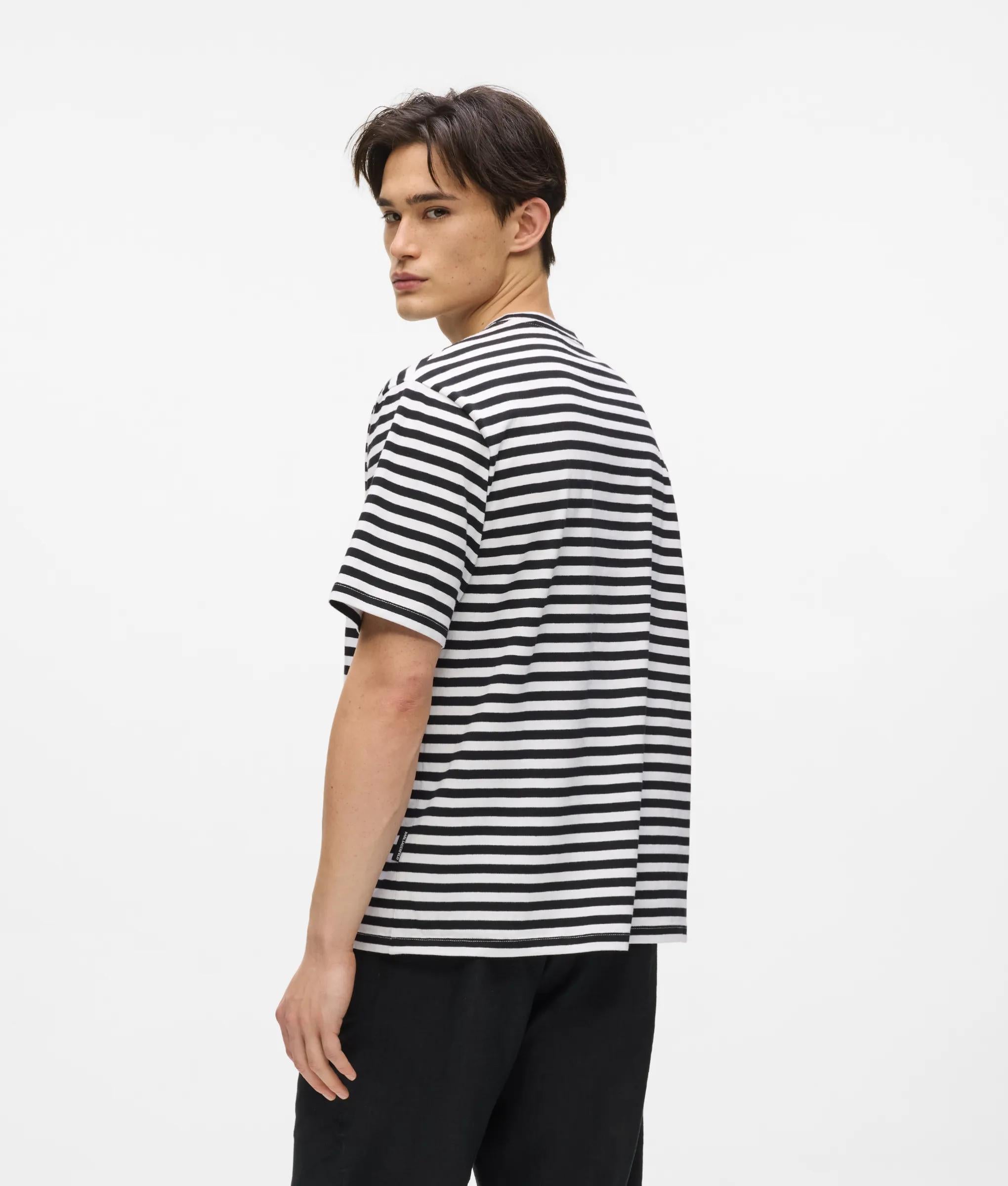 Karl Lagerfeld - Ikon Legeres Streifen-t-shirt, Herren, Weiss/schwarz, Größe