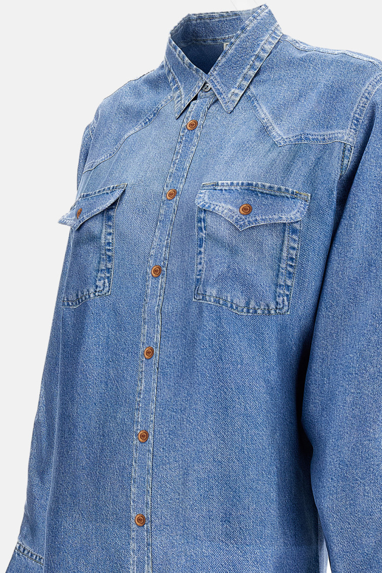 Blue Silk Shirt