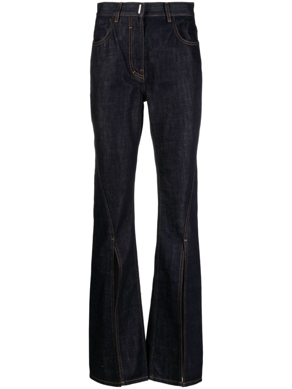 Front-slit flared jeans - Blue