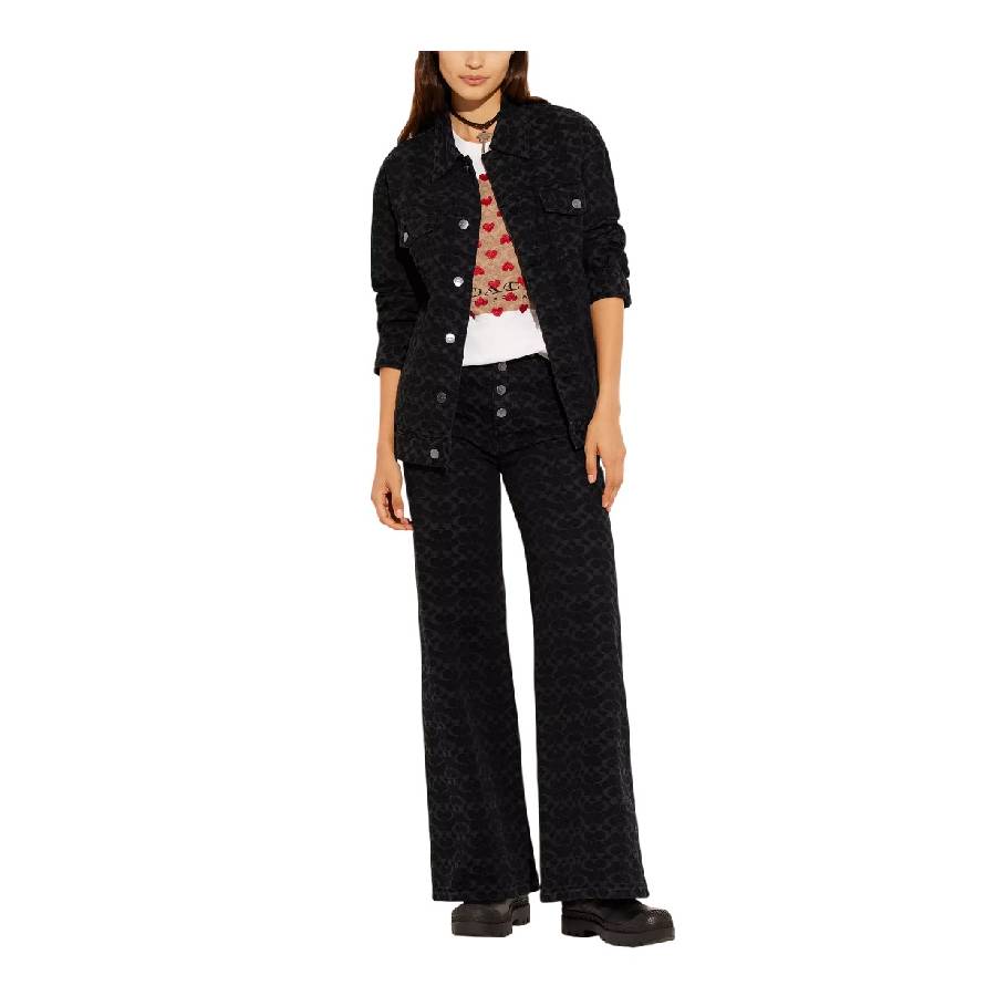 Signature Wide-Leg Denim Jeans