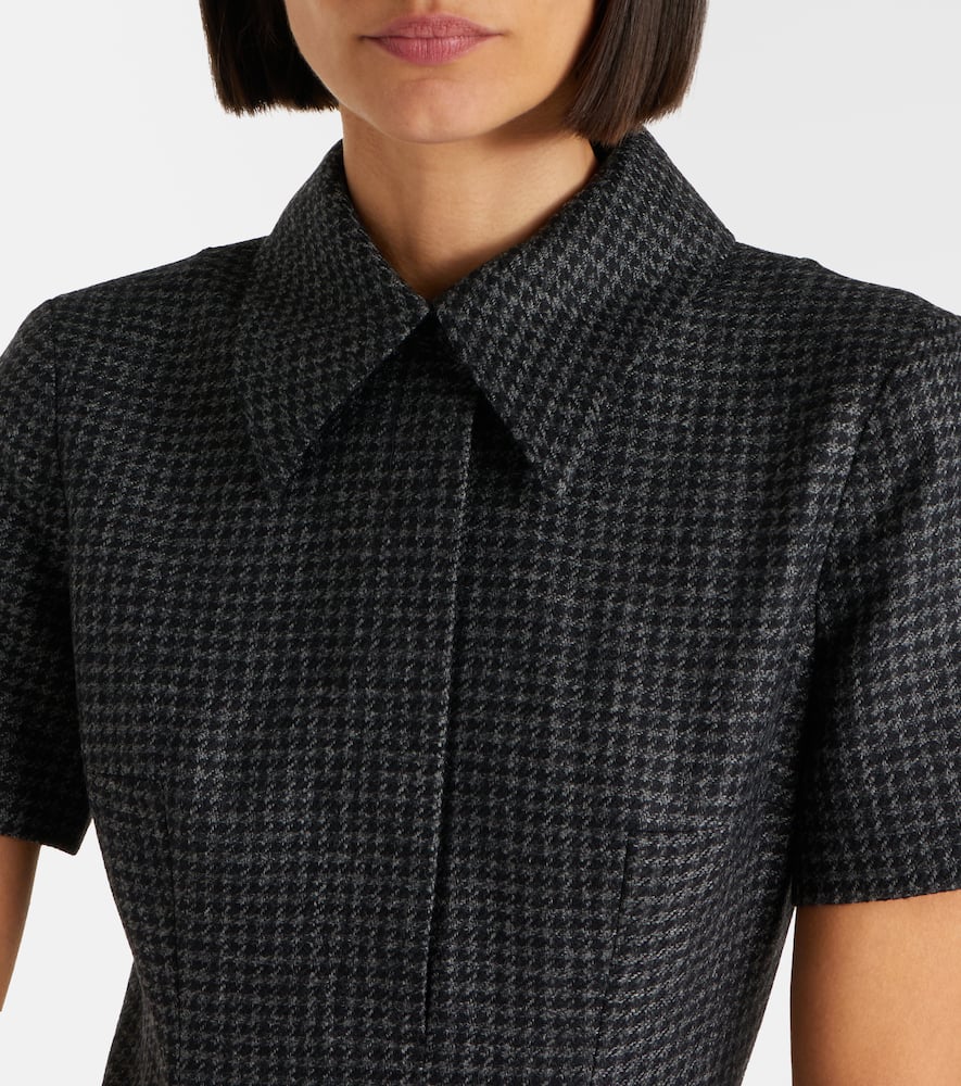 Jody houndstooth wool-blend midi dress