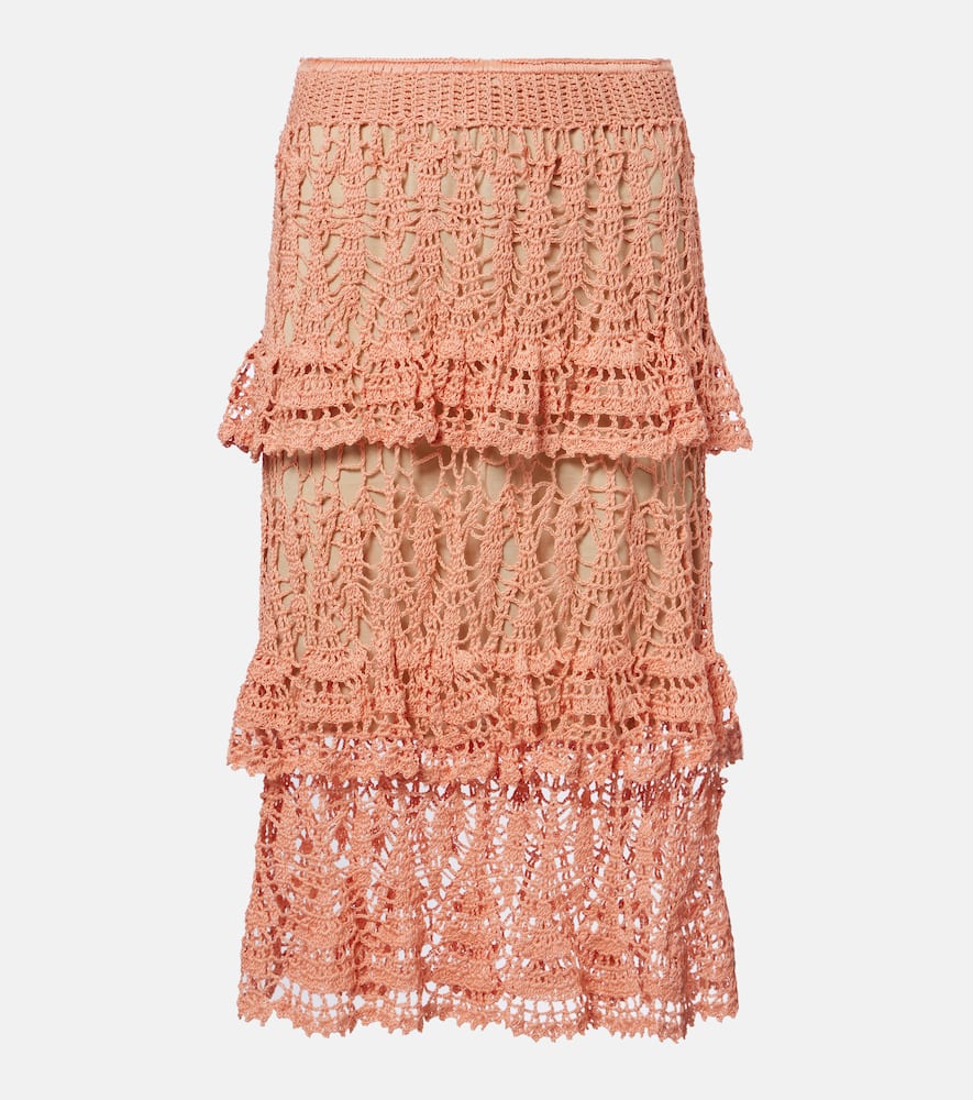 Elsie crochet cotton midi skirt