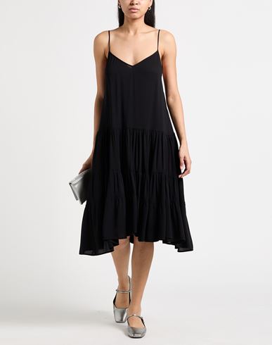 Woman Midi dress Black Size 6 Viscose