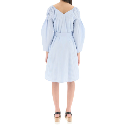 Striped mid-length dress - Blue