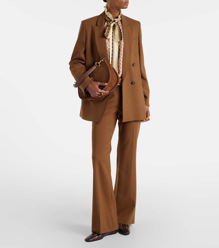 Wool-blend bootcut pants