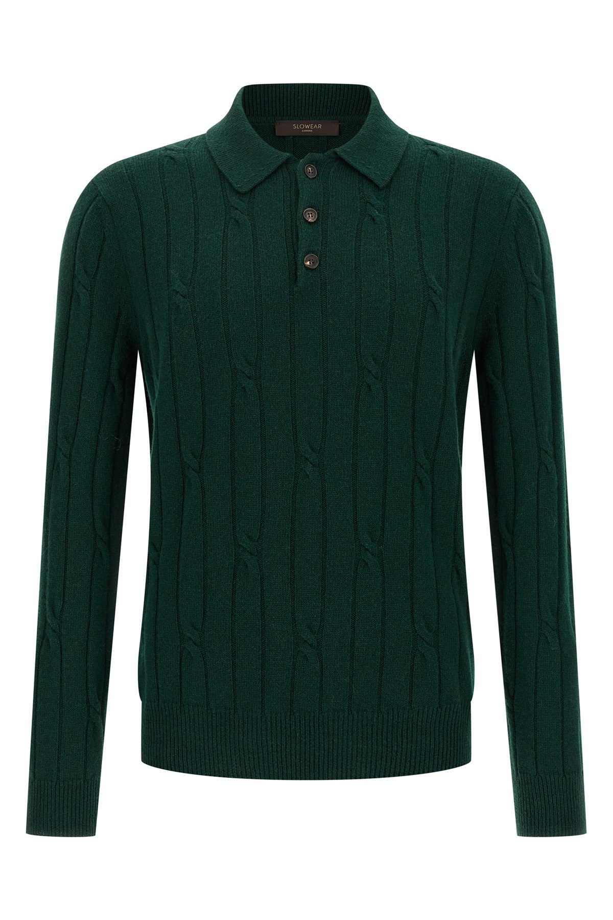 Braided Wool Polo Shirt