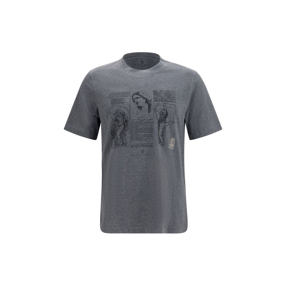 Printed Cotton T-Shirt — Gray
