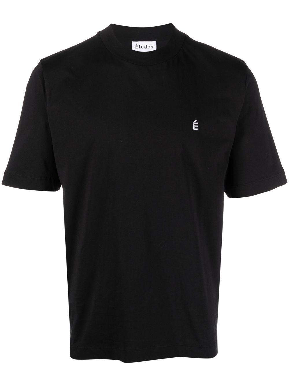 Logo-embroidered organic cotton T-shirt - Black