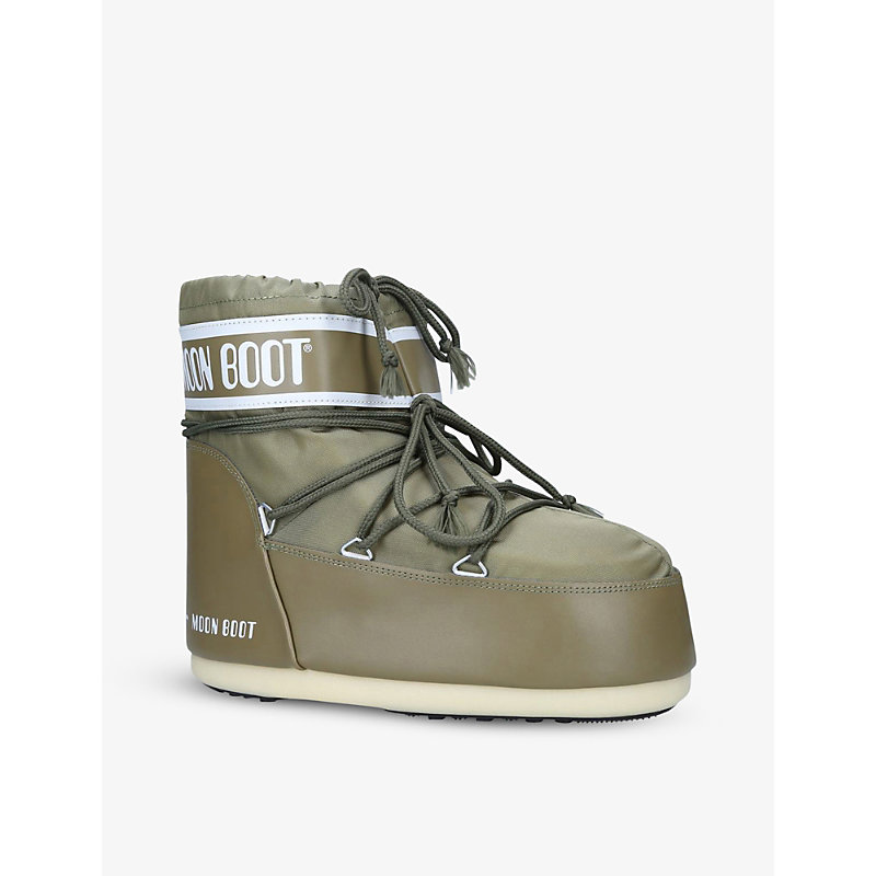 Mens Khaki Icon Low 2 Lace-up Nylon Snow Boots