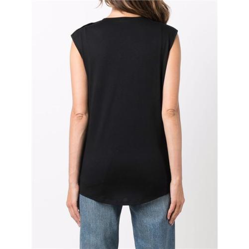 Button-embellished logo tank top - Green
